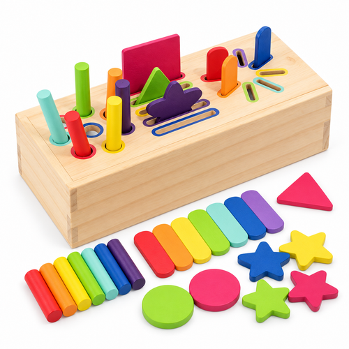 Bloonk Rainbow Sort™ Montessori Wooden Matching Box