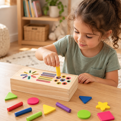 Bloonk Rainbow Sort™ Montessori Wooden Matching Box